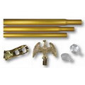 Deluxe 3 Piece Aluminum Pole/ Brass Plated Eagle/ Stamped Steel Bracket(6'x3/4")